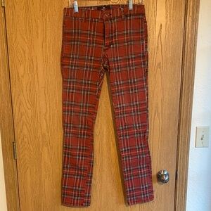Royal Bones Red plaid skinny pants